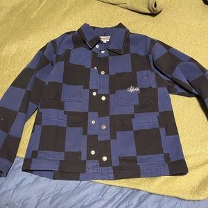 Stussy Blue Checker Chore Jacket